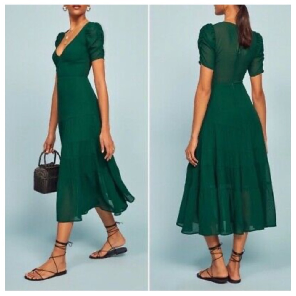 Reformation Cosa dress emerald
